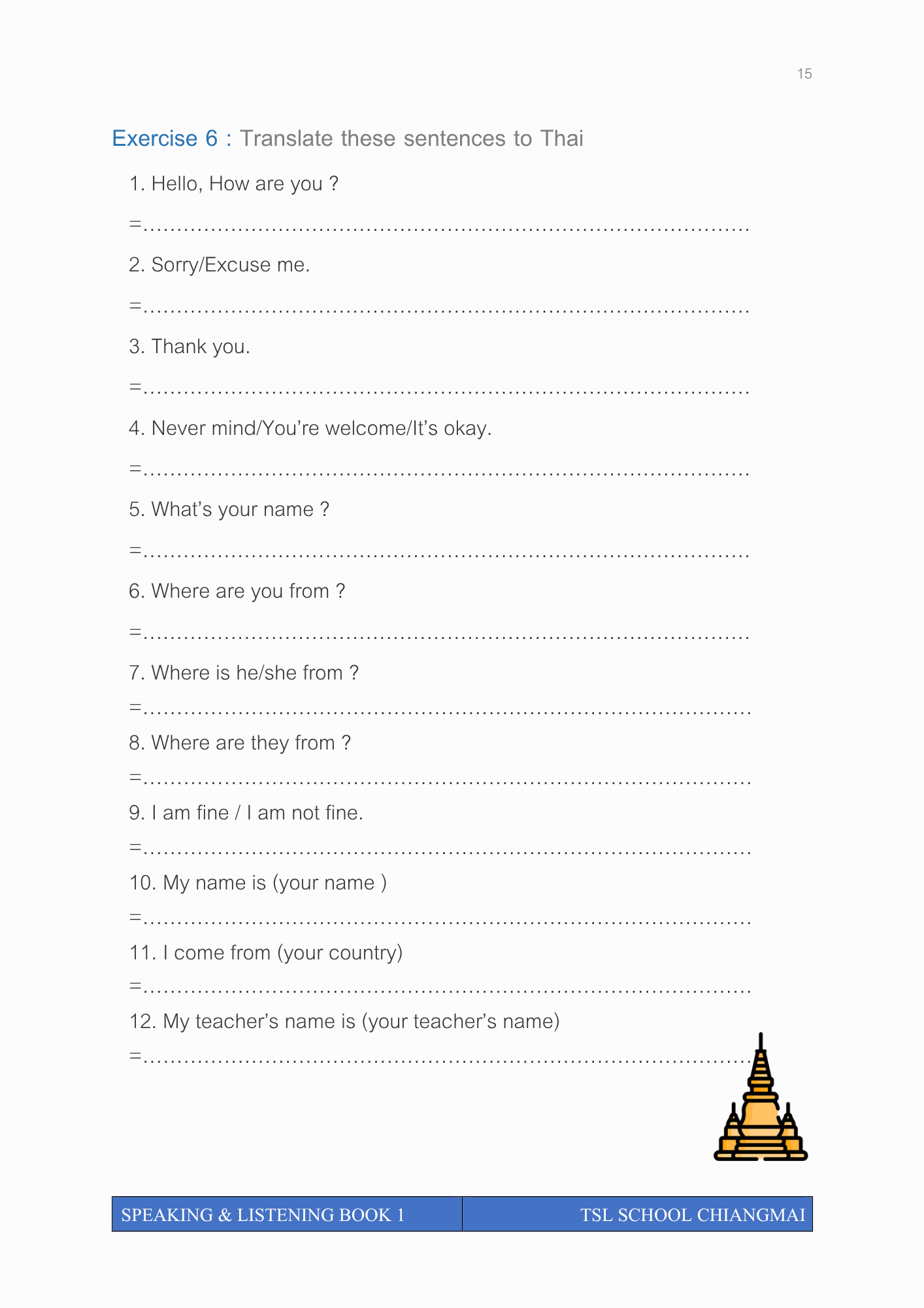 Thai level 1 (with phonetic transcription)  CEFR A1