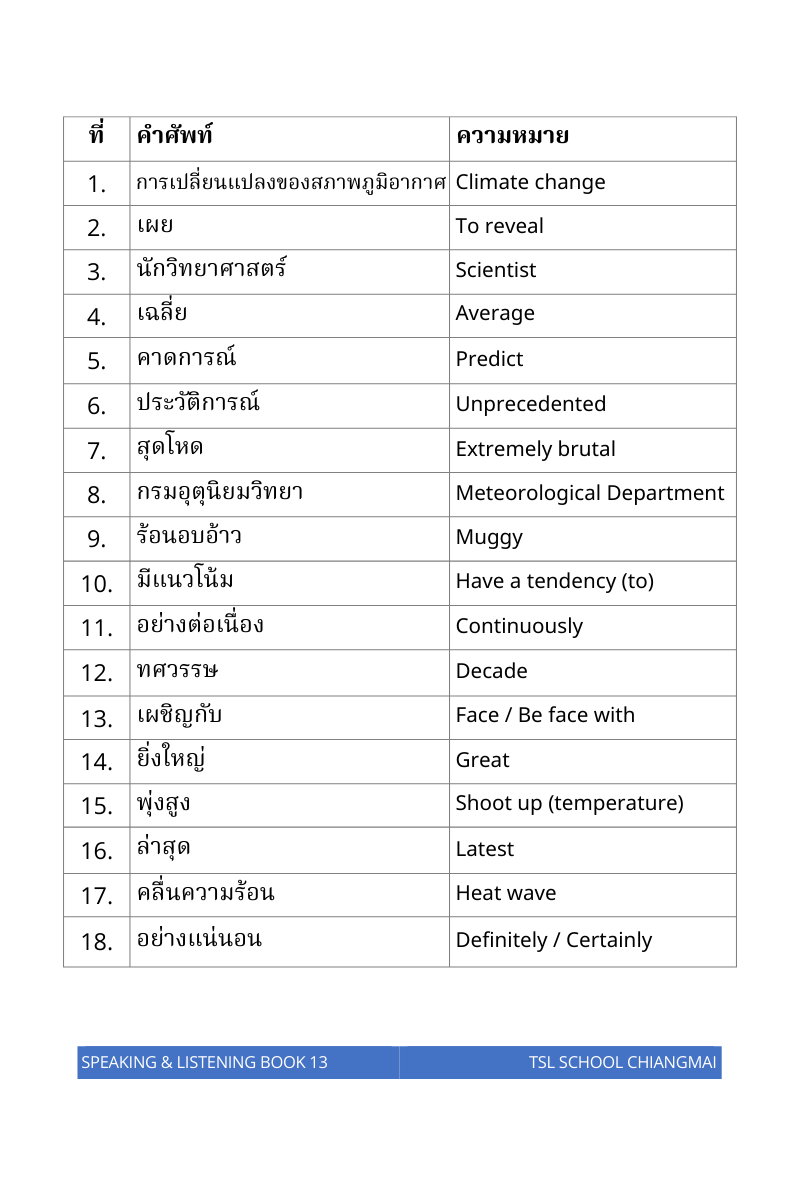 Thai level 13 (with Thai alphabet only) 