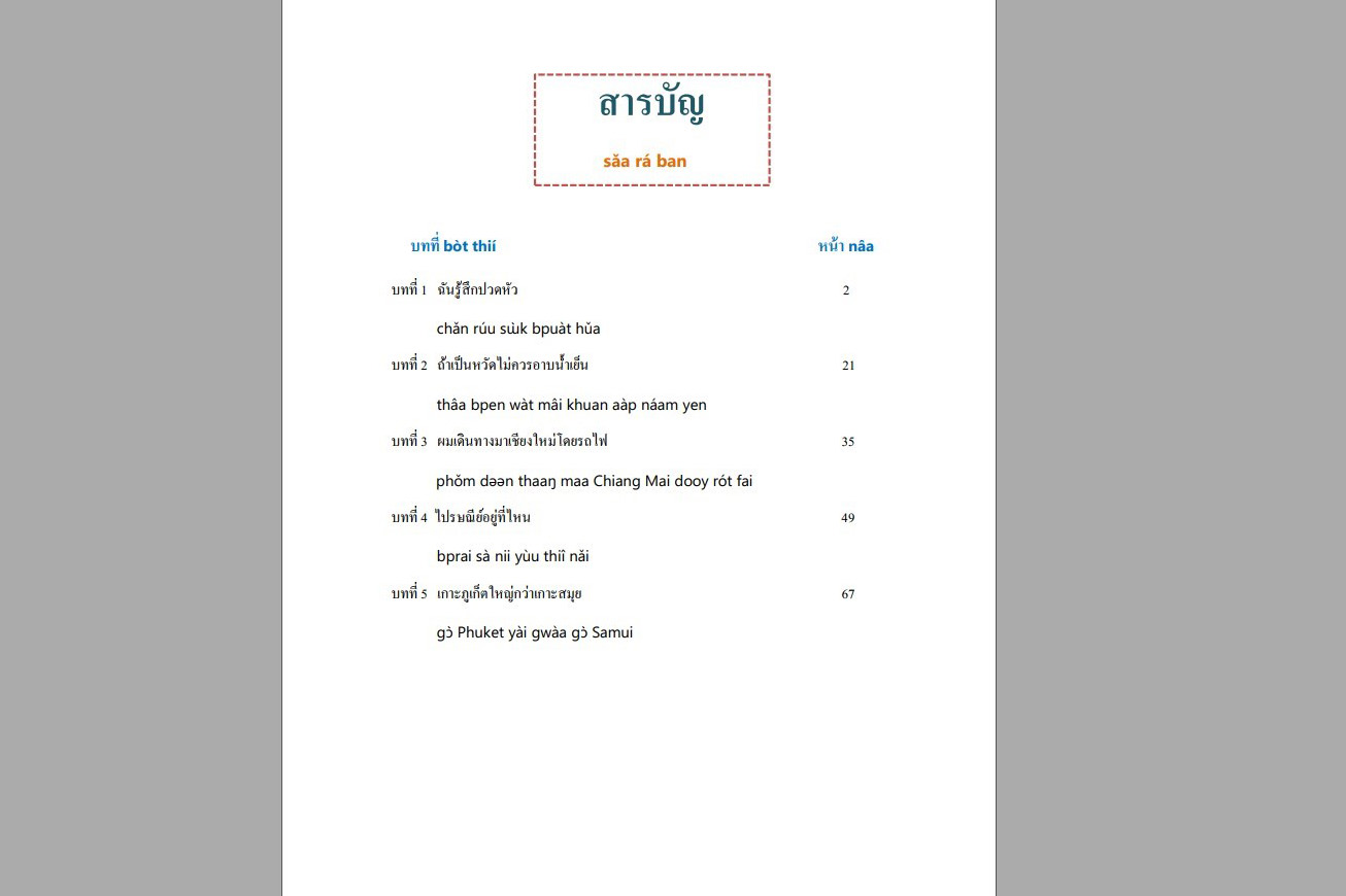Thai level 4 (with phonetic transcription)